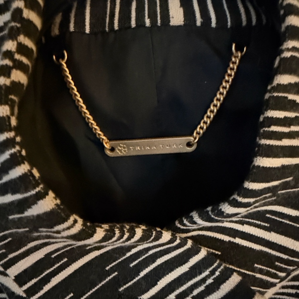 Trina Turk Striped Black and White Women's Jacket - Picture 3 of 6